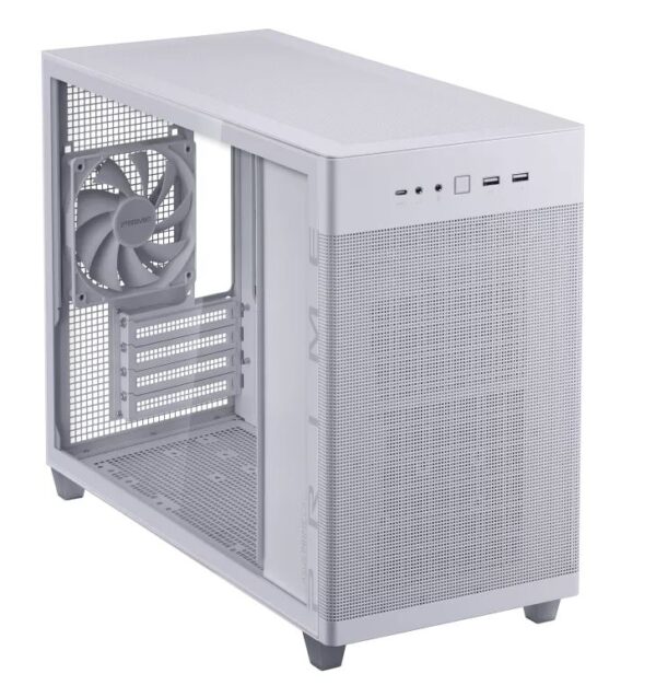 The ASUS Prime AP201 Tempered Glass version is a stylish 33-liter MicroATX case with tool-free side panels