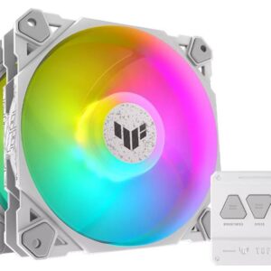 TUF Gaming TF120 ARGB chassis fan delivers high performance and durability in a rainbow of color.