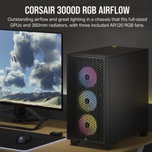 The CORSAIR 3000D RGB  is a distinctive