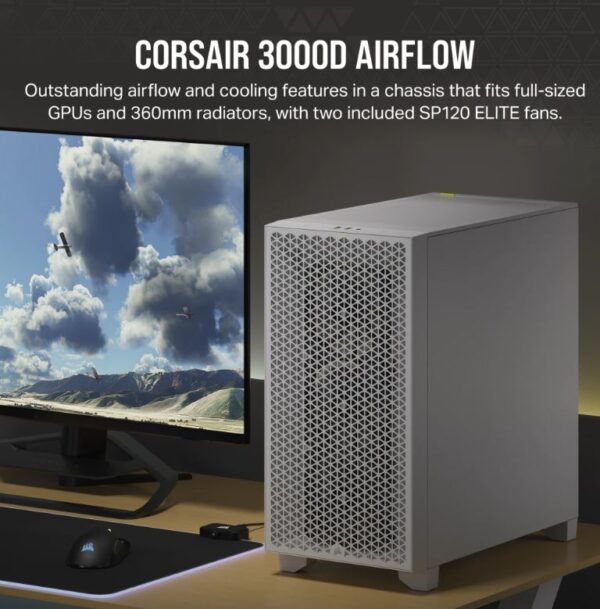 3000D AIRFLOW Mid-Tower PC Case - White