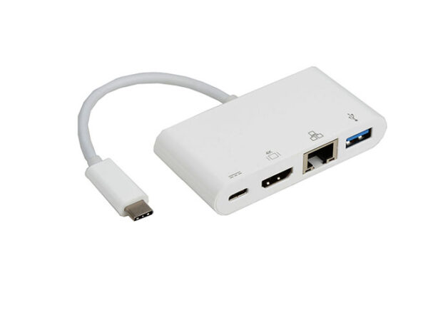 This is a USB-C to USB 3.0 with Gigabit Ethernetï¼ŒUSB-C charging port and HDMI port hub. The USB3.0 port allows you to connect a USB device or another hub to the host computer. The USB-C female port can charge the host computer and supply power to the hub simultaneously