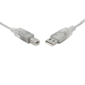 8Ware USB 2.0 Cable 0.5m / 50cm Type A to B Male to Male Printer Cable for HP Canon Dell Brother Epson Xerox Transparent Metal Sheath UL Approved