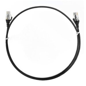 8ware CAT6 Ultra Thin Slim Cable 0.25m / 25cm - Black Color Premium RJ45 Ethernet Network LAN UTP Patch Cord 26AWG