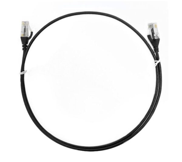 8ware CAT6 Ultra Thin Slim Cable 15m / 1500cm - Black Color Premium RJ45 Ethernet Network LAN UTP Patch Cord 26AWG