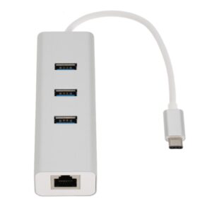 Astrotek USB 3.1 Type C to LAN + USB3.0 Hub Gigabit RJ45 Ethernet Network Adapter Converter Cable 20cm