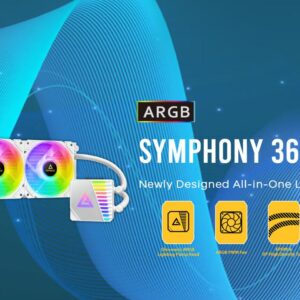 The brand-new Symphony ARGB WHITE AIO liquid cooler delivers a cooling solution with unique ARGB lighting. The mirror ARGB lighting bar gives a subtle and beautiful color scheme. Specifically designed using EPDM+IIP high-density tubes and 14 dense cooling fins