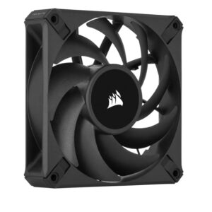 The CORSAIR AF120 ELITE High-Performance 120mm PWM Fluid Dynamic Bearing Fan combines a low-noise design with CORSAIR AirGuide technology for powerful cooling