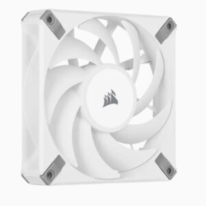 The CORSAIR AF120 ELITE White High-Performance 140mm PWM Fluid Dynamic Bearing Fan combines a low-noise design with CORSAIR AirGuide technology for powerful cooling