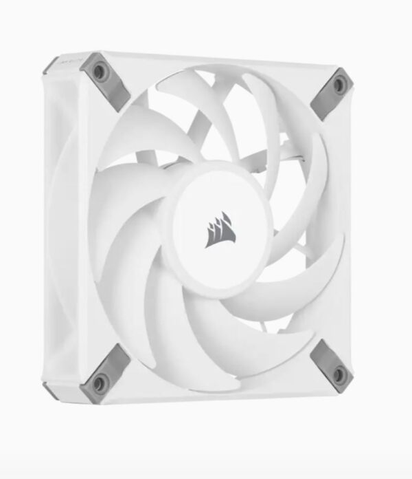 The CORSAIR AF120 ELITE White High-Performance 140mm PWM Fluid Dynamic Bearing Fan combines a low-noise design with CORSAIR AirGuide technology for powerful cooling