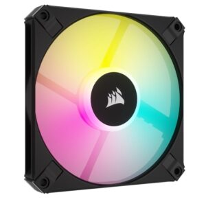 The Corsair iCUE AF120 Fan Twin Pack features a low-noise 120mm fan with PWM control and eight individually addressable RGB LEDs which are controlled by a Corsair iCUE Lightning Node. Its ultra-thin 15mm profile means it's perfect for small form-factor builds in Mini-ITX cases or any compact build.