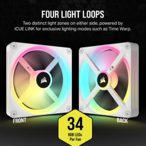 The Corsair iCUE QX140 RGB fan features 1 x QX140 RGB fan with speeds of up to 2000 RPM
