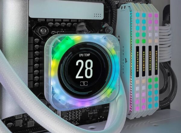 The CORSAIR iCUE ELITE CPU Cooler LCD Display Upgrade Kit transforms your CORSAIR ELITE CAPELLIX CPU cooler into a personalized dashboard