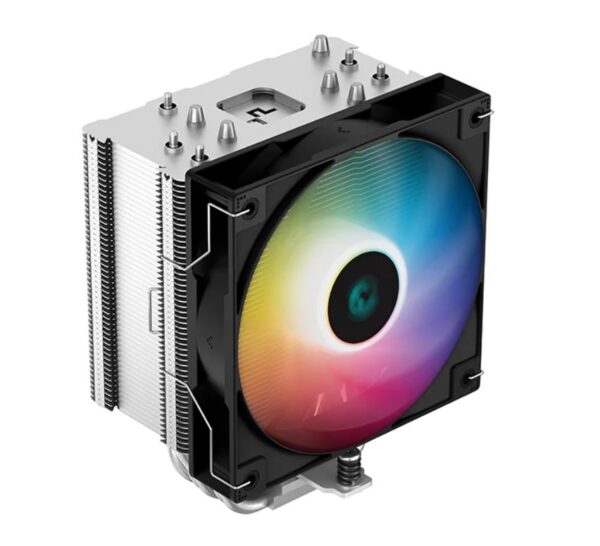 AG500 ARGBThe DeepCool AG500 ARGB is a compact single-tower CPU cooler focused on high performance efficiency boasting five direct-contact copper heat pipes packed in a dense heat sink tower for optimal heat dissipation and paired with a fine-tuned 120mm ARGB PWM fan for powerful cooling.