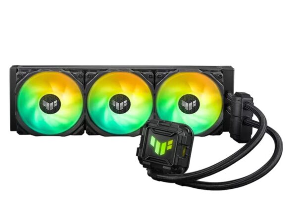 TUF Gaming LC II 360 ARGB all-in-one CPU liquid coolers with Aura Sync and three TUF Gaming 120mm ARGB radiator fans