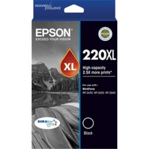 EPSON 220XL HIGH CAP DURABRITE ULTRA BLACK INK WF-2630 WF-2650 WF-2660