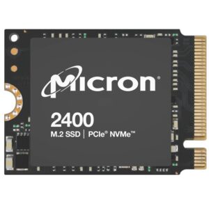 Micron 2400 512GB M.2 2230 NVMe SSD 4200/1800 MB/s 400K/400K 150TBW 2M MTTF AES 256-bit Encryption 3yrs wty
