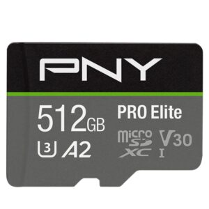 PNY P-SDUX512U3100PRO-GE  Micro SD Pro Elite U3/A2/V30 512GB