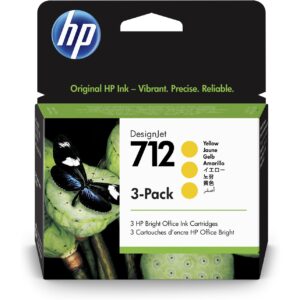 HP 712 3-pack 29ml Yellow DesignJet Ink Cartridge