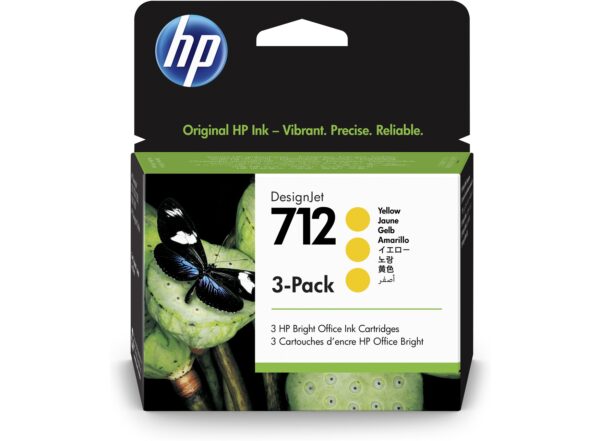 HP 712 3-pack 29ml Yellow DesignJet Ink Cartridge