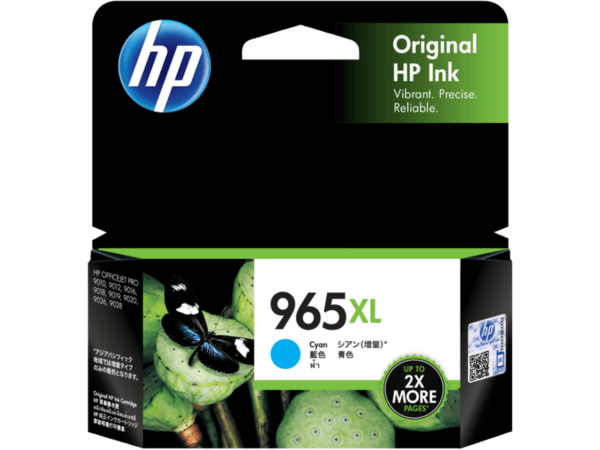 HP 965XL Original Ink Cartridge for OfficeJet Pro 9010/9020 Printer Series 1600 Pages Yield Cyan