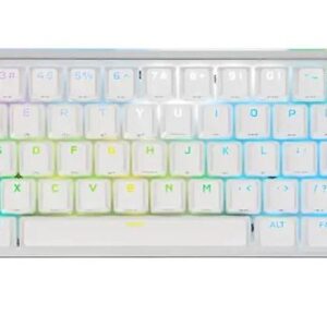 The CORSAIR K70 PRO MINI WIRELESS RGB White PBT Keys 60% Mechanical Gaming Keyboard is big on both performance and customization