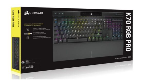 The CORSAIR K70 PRO RGB Optical-Mechanical Gaming Keyboard delivers an iconic aluminum frame and even better performance
