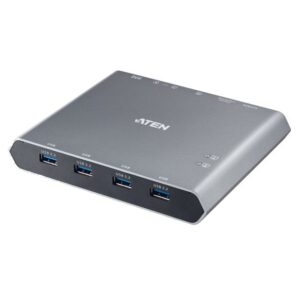 • 2-in-1 solution for 2 USB-C host devices – combines a KVM switch and a multiport dock with 4 x USB 3.2 Gen 1 Type-A ports