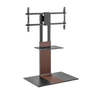 Heavy-Duty Modern TV Floor Stand With Equipment Shelf For most 45"-90“ TVs( Walnut colour)