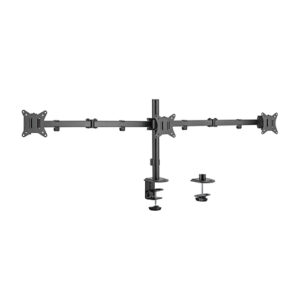 Brateck Triple-Monitor Steel Articulating Monitor Mount Fit Most 17"-27" Monitor Up to 9KG VESA 75x75