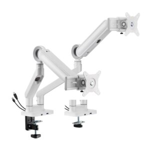 Brateck LDT75-C024UCS Designer Premium Dual Monitor Spring-Assisted Monitor Arm with USB-A/USB-C Ports(LS)