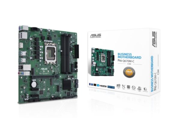 Micro-ATX Q670 business motherboard with Intel® vPro support and enhanced security