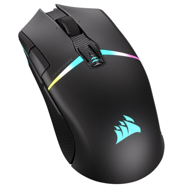 The Nightsabre RGB mouse features a symmetrical shape