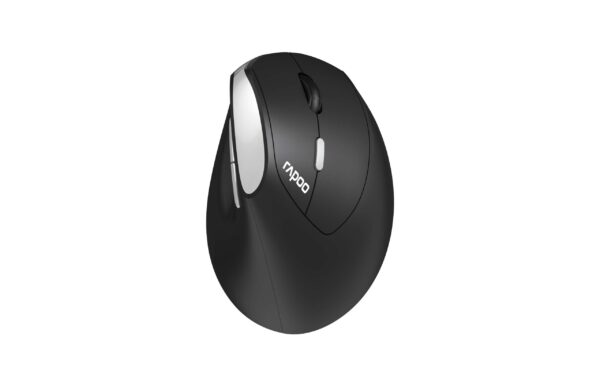 RAPOO EV250 Ergonomic Vertical Wireless Mouse 6 Buttons 800/1200/1600 DPI Optical Silent Click Mice - Black