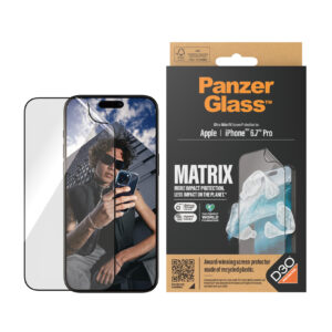 PanzerGlass Apple iPhone 15 Pro Max (6.7') Matrix Screen Protector With D30 Ultra-Wide Fit - Clear(2820)