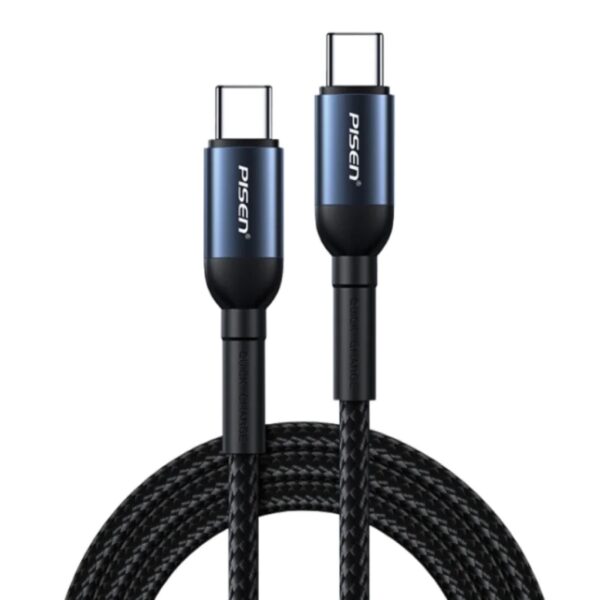 Pisen Braided USB-C to USB-C 100W PD Fast Charge Cable (1M) Black