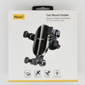 Phonix Thicken Gravity Car Mount Phone Holder - Black