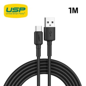 USP BoostUp Braided USB-C to USB-A Cable (1M) Black