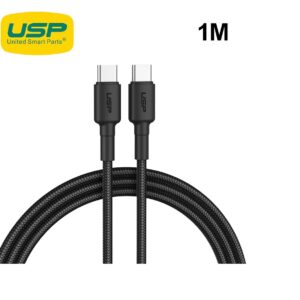 USP BoostUp Braided USB-C to USB-C Cable (1M) Black