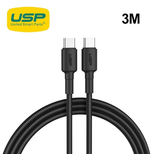 USP BoostUp Braided USB-C to USB-C Cable (3M) Black