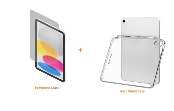Cygnett AeroShield Case  OpticShield Screen Protector Apple iPad (10.9") (10th Gen) - Clear(CY4567BUNSS)
