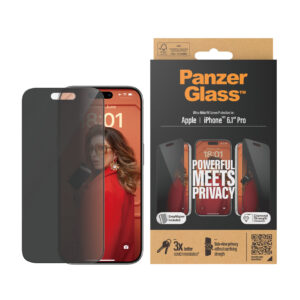 PanzerGlass Apple iPhone 15 Pro (6.1') Privacy Screen Protector Ultra-Wide Fit - Clear (P2810)