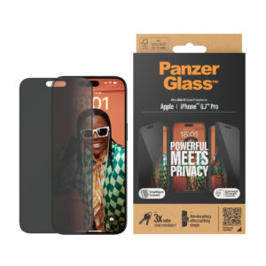 PanzerGlass Apple iPhone 15 Pro Max (6.7') Privacy Screen Protector Ultra-Wide Fit - Clear (P2812)
