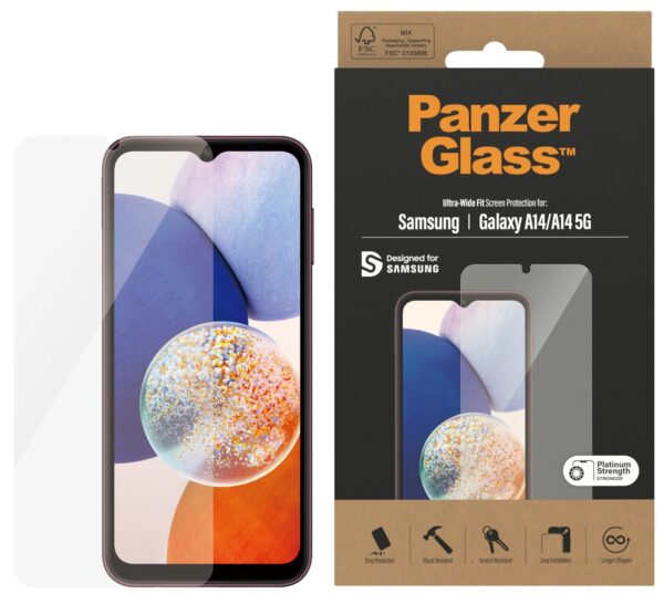 PanzerGlass Samsung Galaxy A14 5G (6.6") Screen Protector Ultra-Wide Fit - (7321)