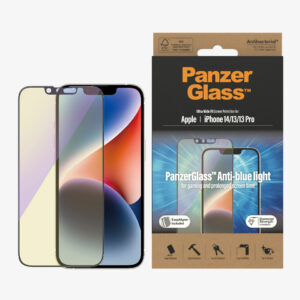 PanzerGlass Apple iPhone 14 / iPhone 13 / iPhone 13 Pro Anti-Blue Light Screen Protector Ultra-Wide Fit - Black (2791)