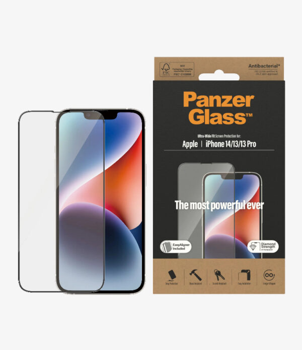 PanzerGlass Apple iPhone 14 / iPhone 13 / iPhone 13 Pro Screen Protector Ultra-Wide Fit - Black(2783)