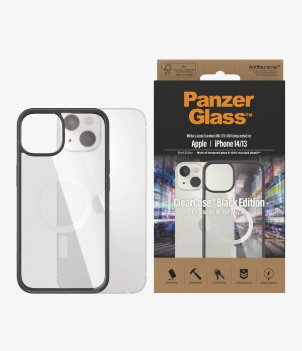 PanzerGlass Apple iPhone 14 / iPhone 13 ClearCase MagSafe Compatible - Black Edition (0413)