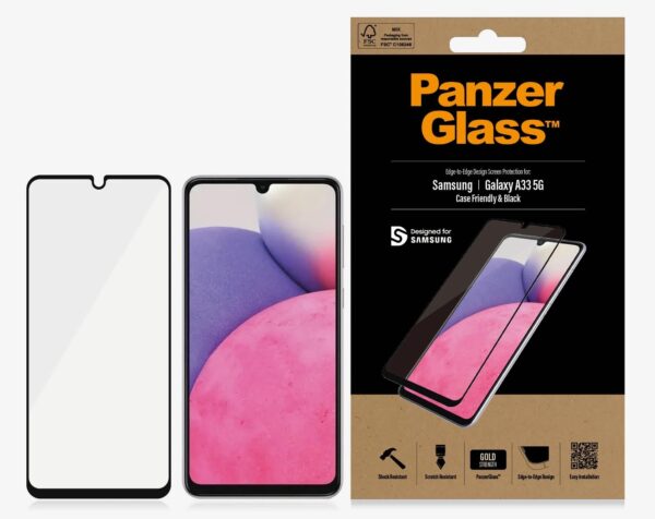 PanzerGlass Samsung Galaxy A33 5G (6.4") Screen Protector Edge-to-Edge - Black (7291)