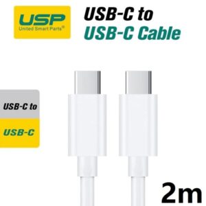 USP USB-C to USB-C Mini Cable (2M) - White