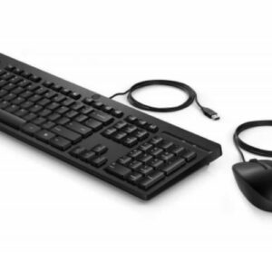 HP 225 USB Wired Keyboard Mouse Combo for Business - Full-Sized USB 3.0 Type-A Comfotable Reliable Ergonomic Plug  Play Over 50% Recycled Material