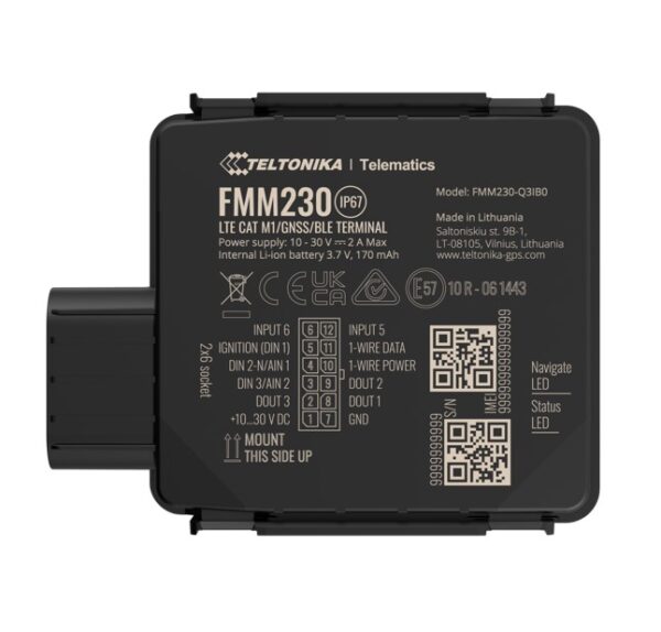 Teltonika FMM230 - WATERPROOF LTE CAT M1 TERMINAL WITH FLEXIBLE INPUTS CONFIGURATION